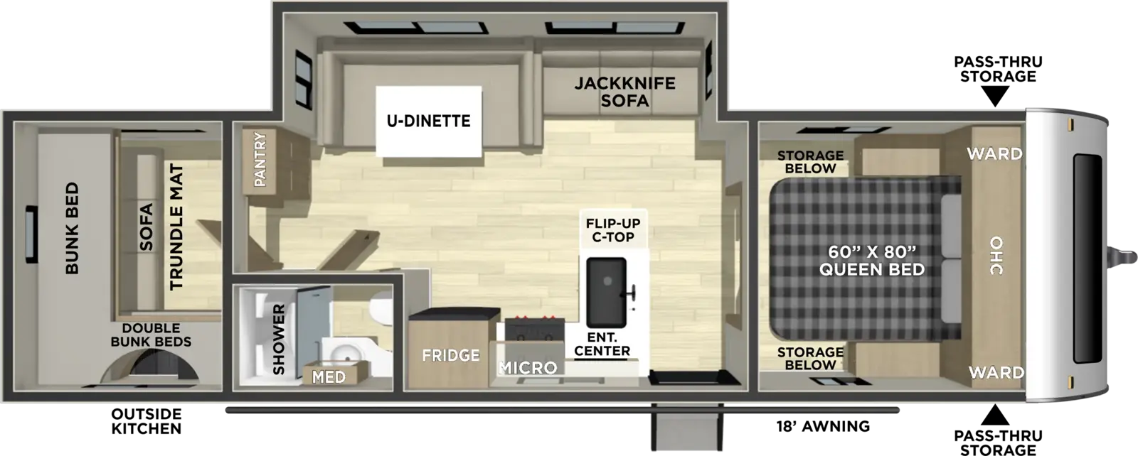 Freedom Express 30SE caravan floorplan