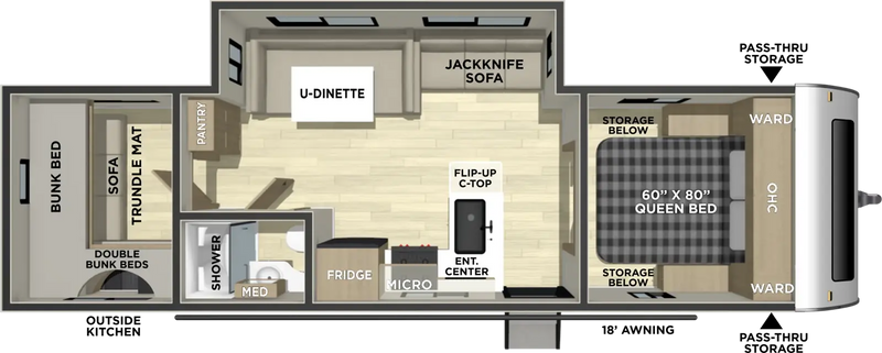 Freedom Express 30SE caravan floorplan