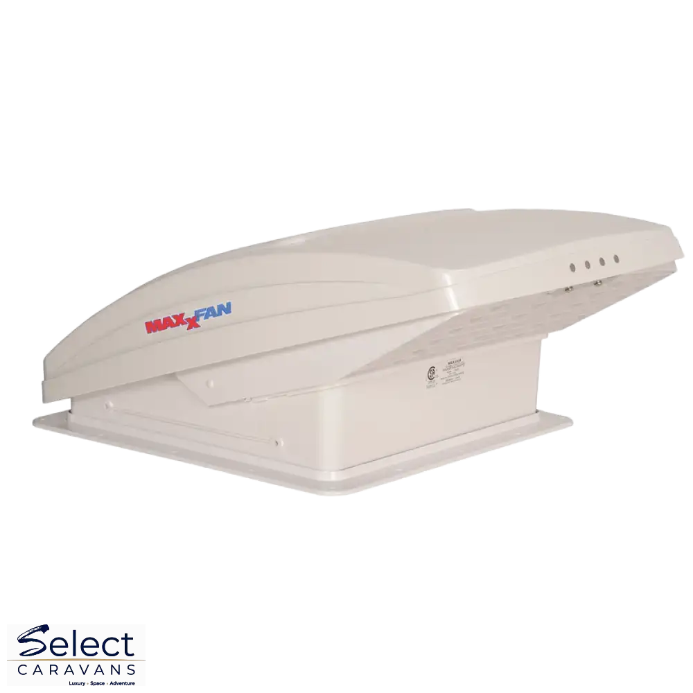 MaxxFan Deluxe manual lift roof vent with rain dome