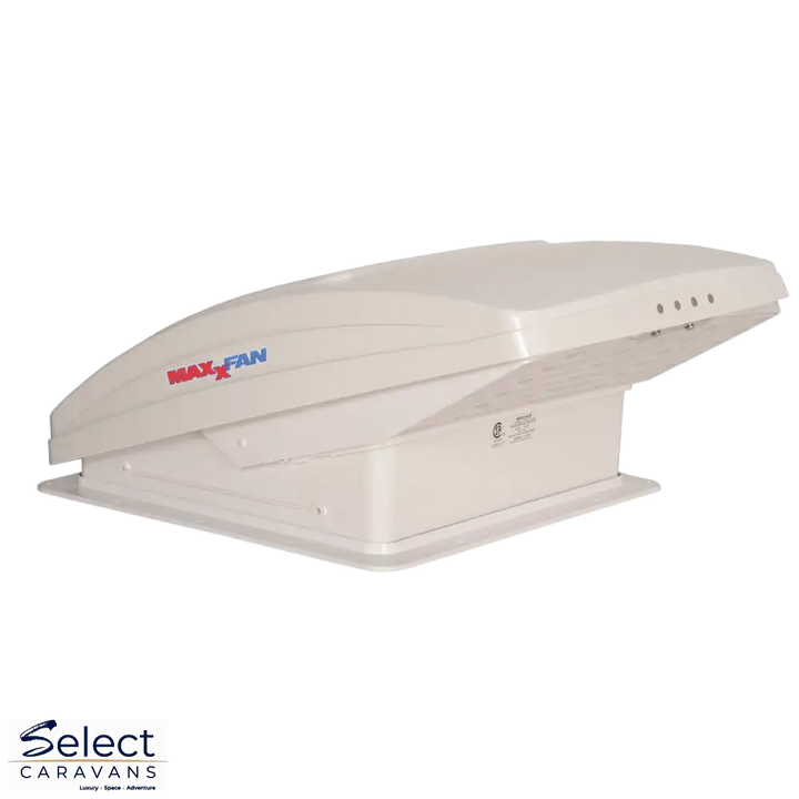 MaxxFan Deluxe manual lift roof vent with rain dome