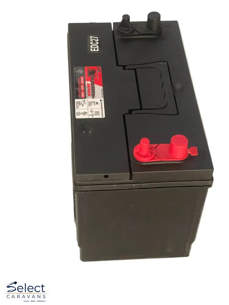 Caravan battery on a white background