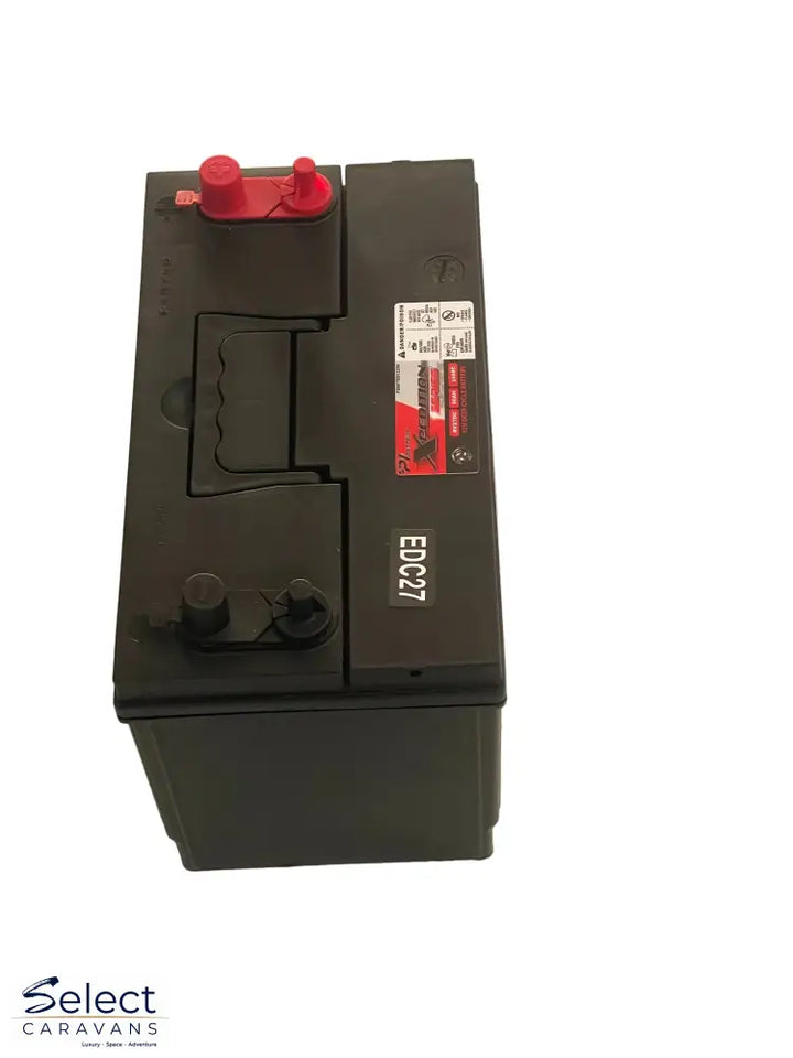 RV battery on a white background