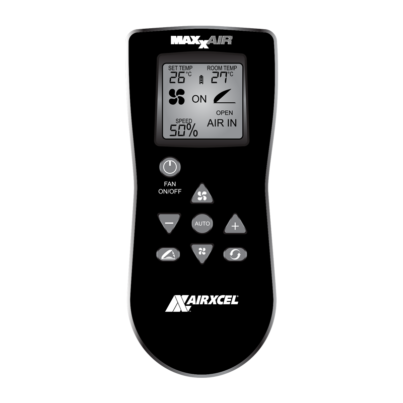 MaxxFan Plus with Thermostat Power Lift Rain Sensor and Remote Accessory