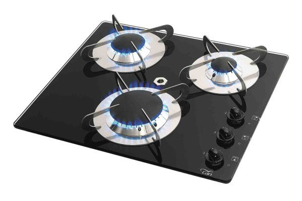 CAN 3 Burner Gas Hob Crystal Finish – cooking equipment for caravan and RV use