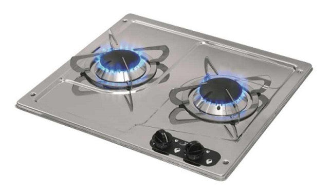 CAN 2 Burner Gas Hob Stainless Steel – cooking equipment for caravan and RV use