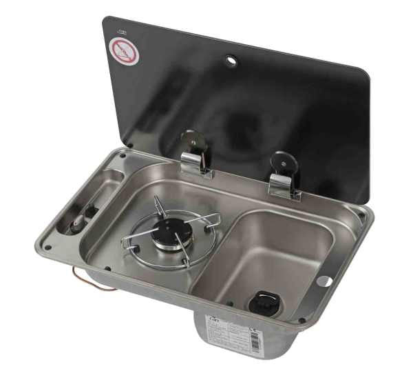 CAN Single Burner Gas Hob & RH Sink Combo – cooking equipment for caravan and RV use