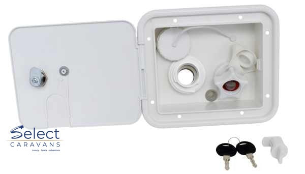 Locking Water Filler For Mains & Gravity - White – plumbing for caravan and RV use