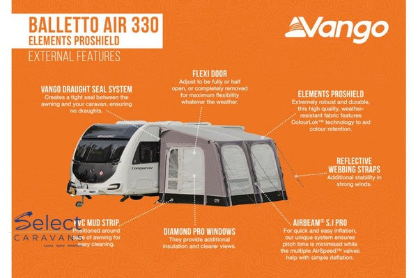 Vango Balletto ElementsPro330 Awning With Carpet product image 4