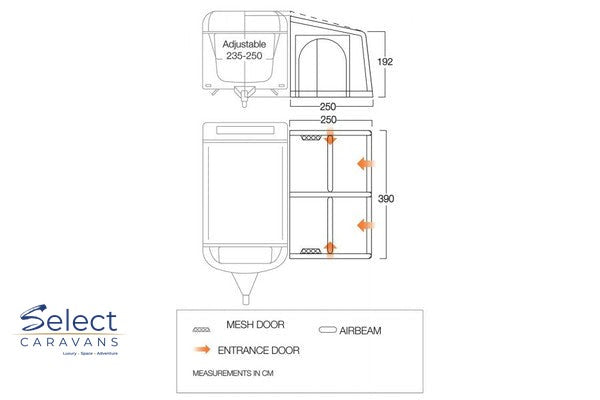 Vango Balletto Element Pro390 Awning With Carpet – alternate view 6