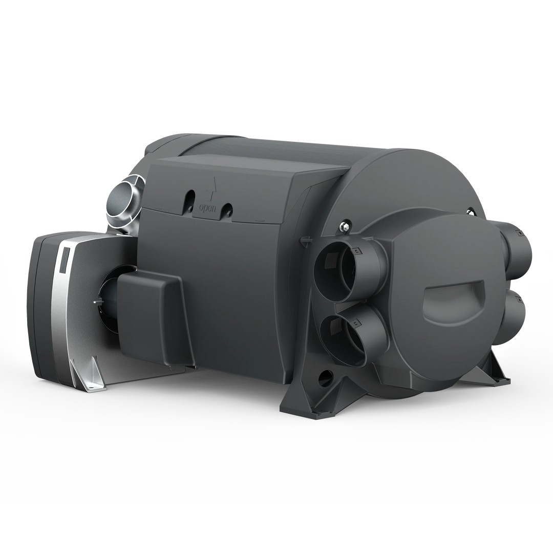 Truma Combi 6E rear view showing four warm-air outlet connections