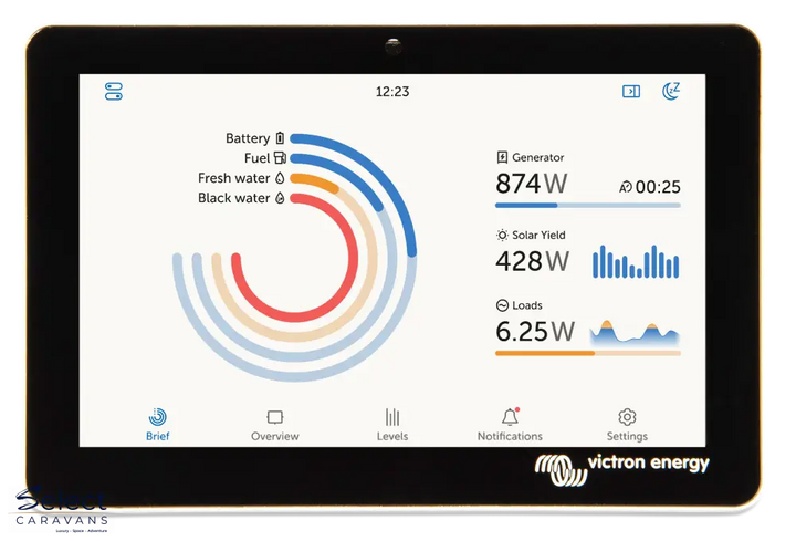 Victron GX Touch 50 – 5 inch touchscreen display for Cerbo GX caravan power system – Select Caravans NZ