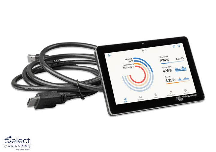 Victron GX Touch 50 side view – 5 inch plug-and-play Cerbo GX display – Select Caravans NZ