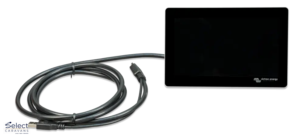Victron GX Touch 70 live display – solar and battery data on Cerbo GX caravan screen – Select Caravans NZ